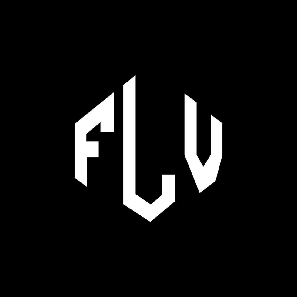 FLV letter logo design with polygon shape. FLV polygon and cube shape logo design. FLV hexagon vector logo template white and black colors. FLV monogram, business and real estate logo.