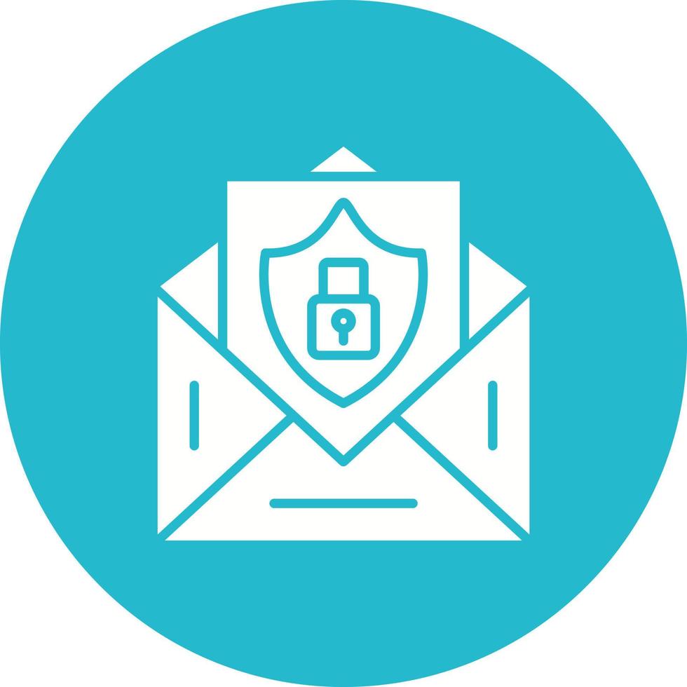 Email Security Glyph Circle Background Icon vector