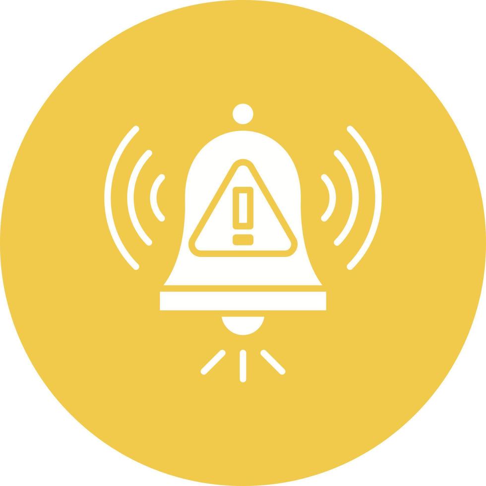 Warning Alarm Glyph Circle Background Icon vector