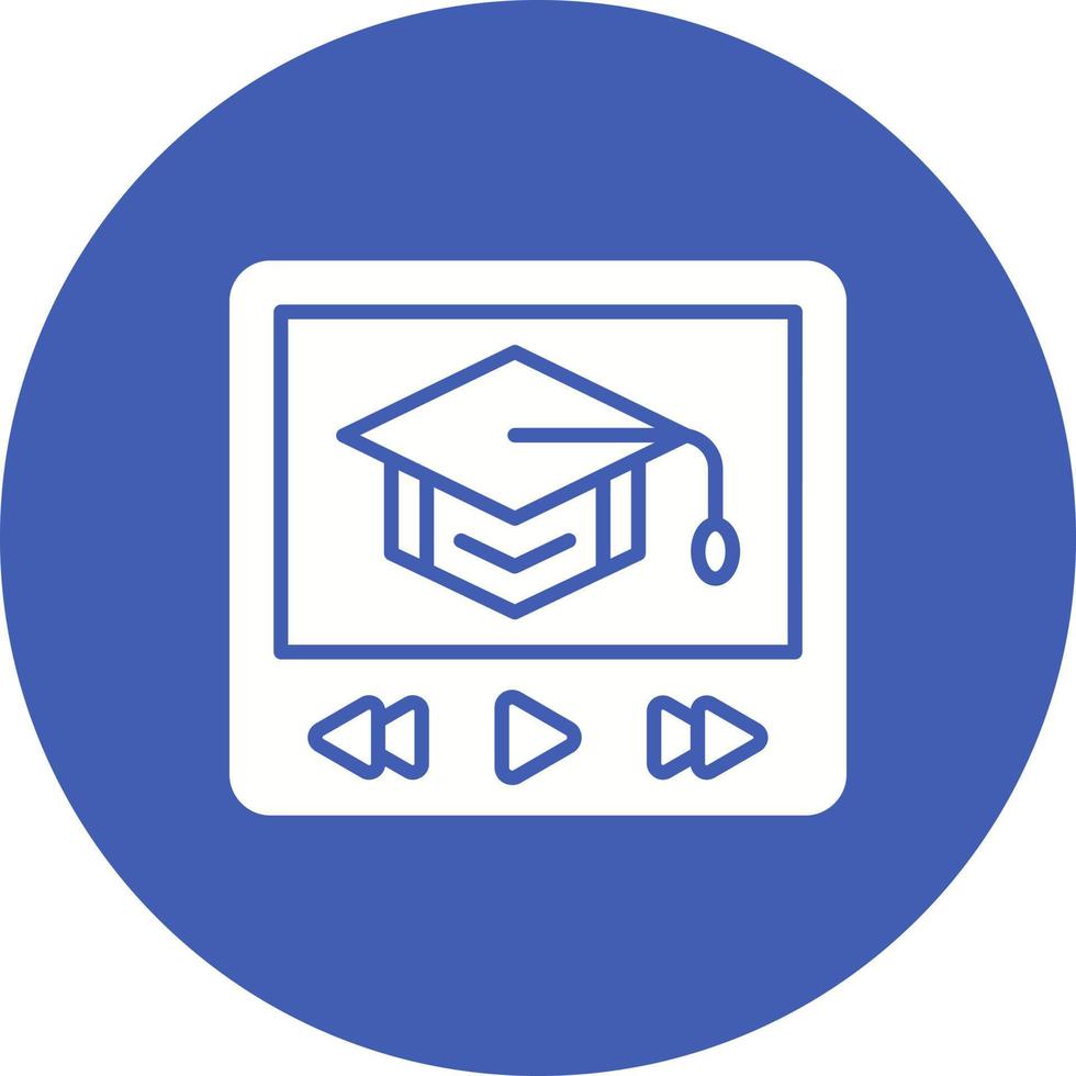 Video Tutorial Glyph Circle Background Icon vector