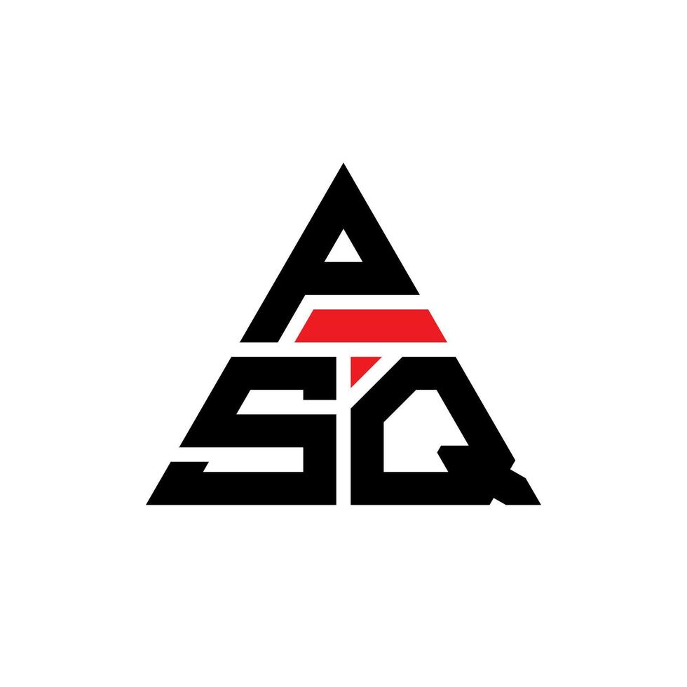PSQ triangle letter logo design with triangle shape. PSQ triangle logo design monogram. PSQ triangle vector logo template with red color. PSQ triangular logo Simple, Elegant, and Luxurious Logo.