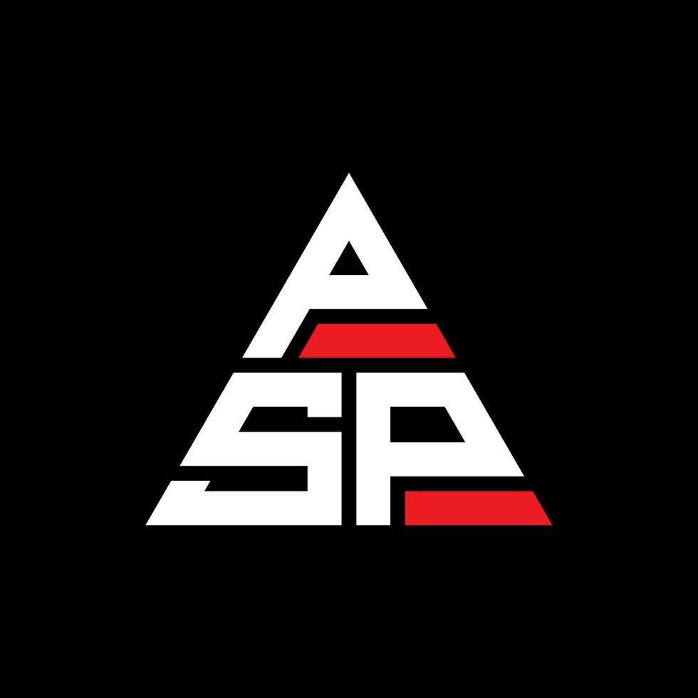PSP triangle letter logo design with triangle shape. PSP triangle logo design monogram. PSP triangle vector logo template with red color. PSP triangular logo Simple, Elegant, and Luxurious Logo.