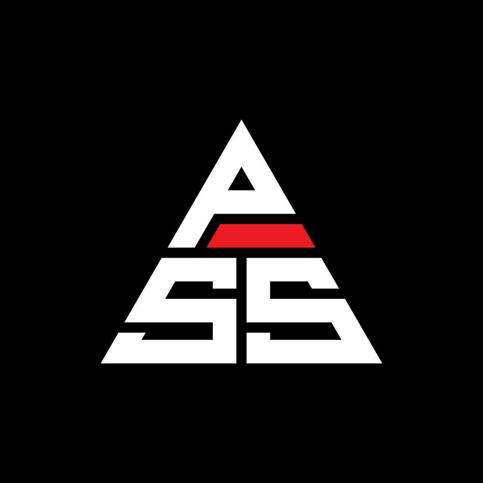 PSS triangle letter logo design with triangle shape. PSS triangle logo design monogram. PSS triangle vector logo template with red color. PSS triangular logo Simple, Elegant, and Luxurious Logo.