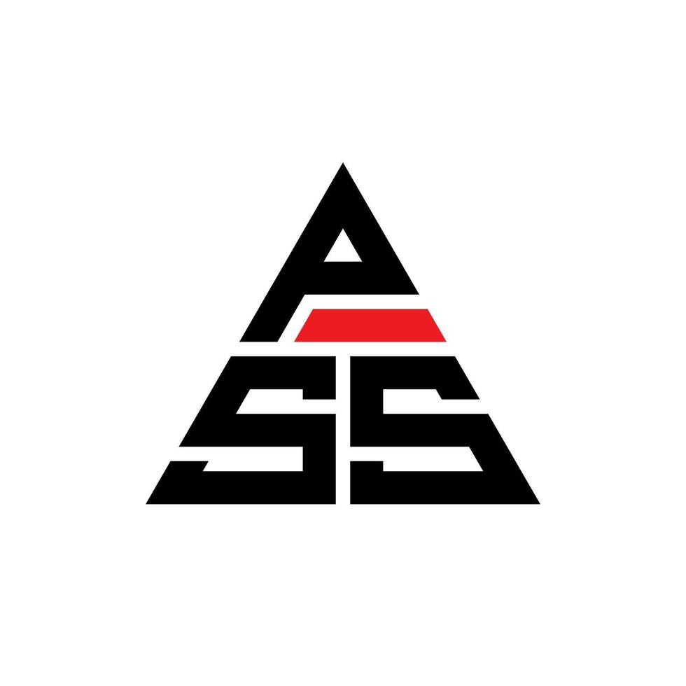 ps diseño de logotipo de letra triangular con forma de triángulo. monograma de diseño del logotipo del triángulo pss. plantilla de logotipo de vector de triángulo pss con color rojo. logo triangular pss logo simple, elegante y lujoso.