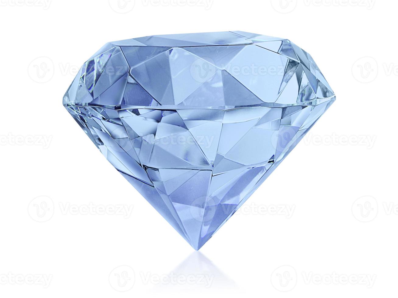 Dazzling diamond blue on white background photo