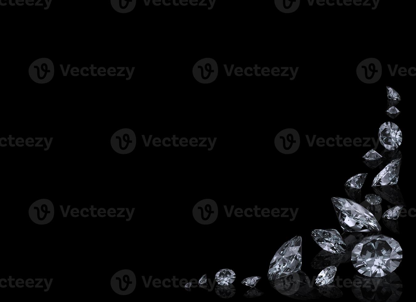 Diamonds background with space for text. 3D render photo