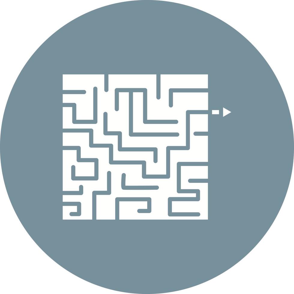 Maze Solution Glyph Circle Background Icon vector