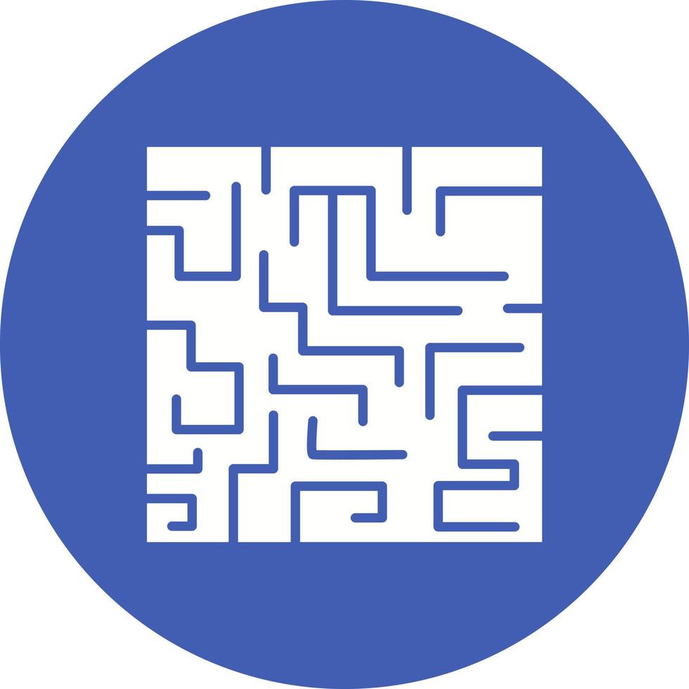 Maze Challenge Glyph Circle Background Icon vector