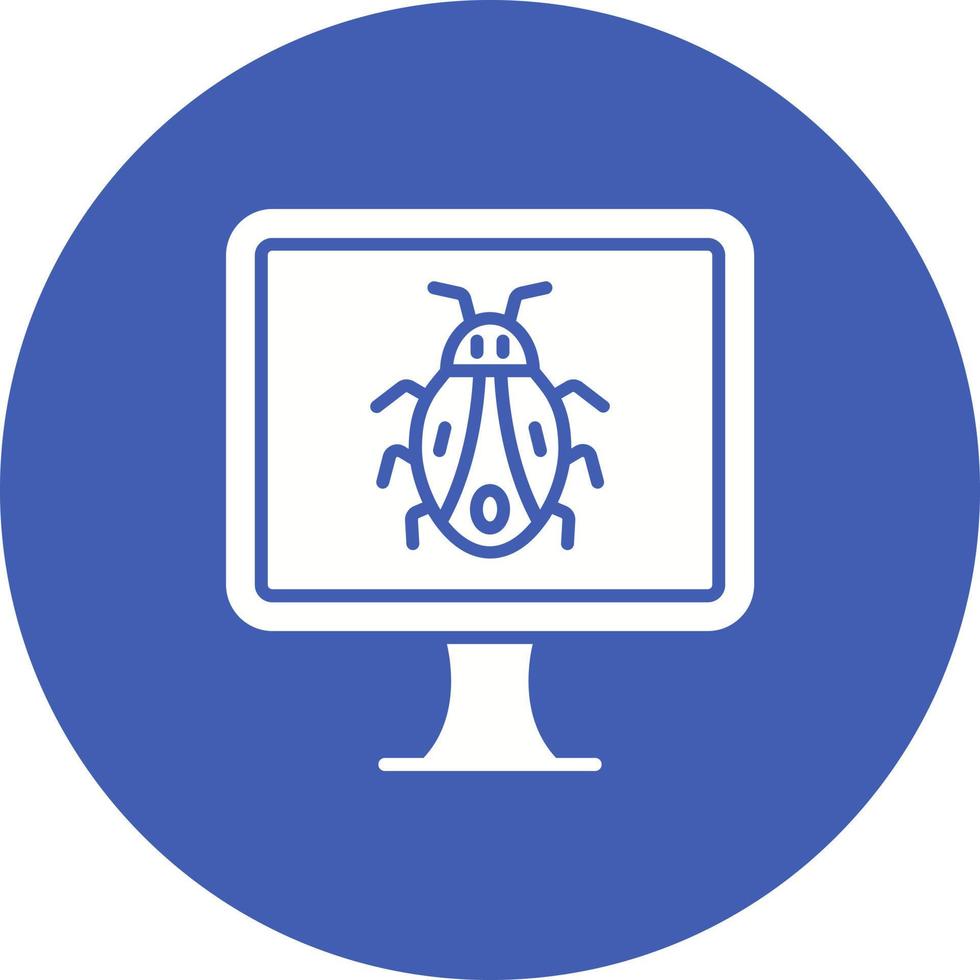 Computer Bug Glyph Circle Background Icon vector