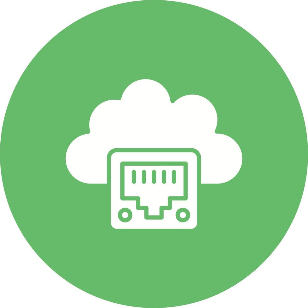 Cloud Ethernet Glyph Circle Background Icon vector