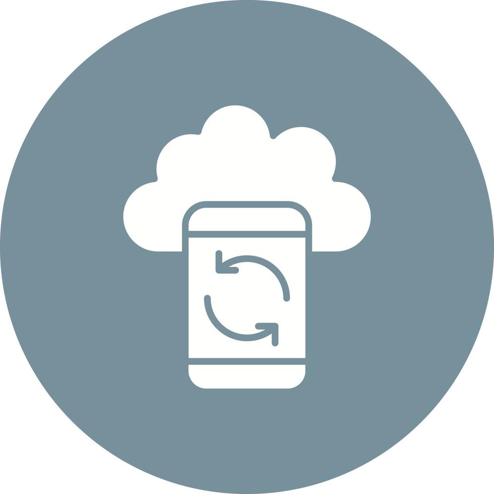 Cloud Sync Glyph Circle Background Icon vector