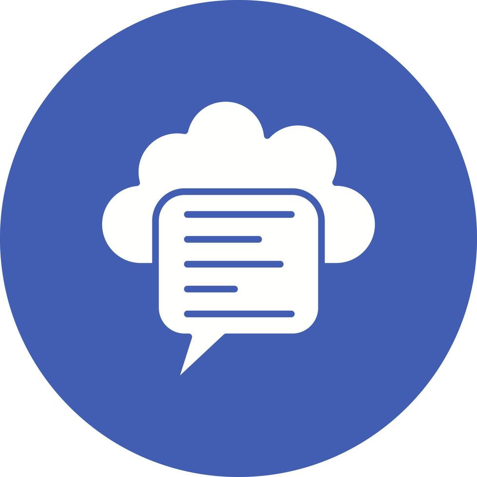 Cloud Message Glyph Circle Background Icon vector