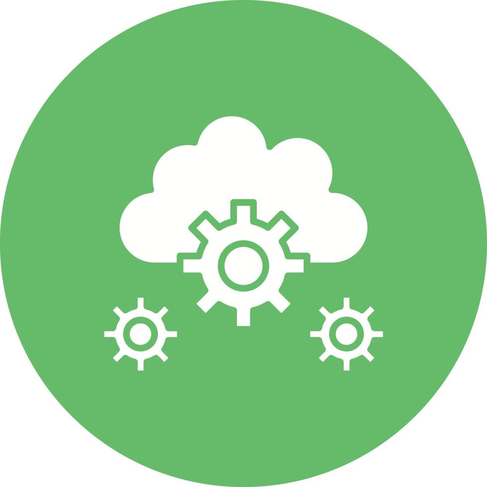 Cloud Setting Glyph Circle Background Icon vector