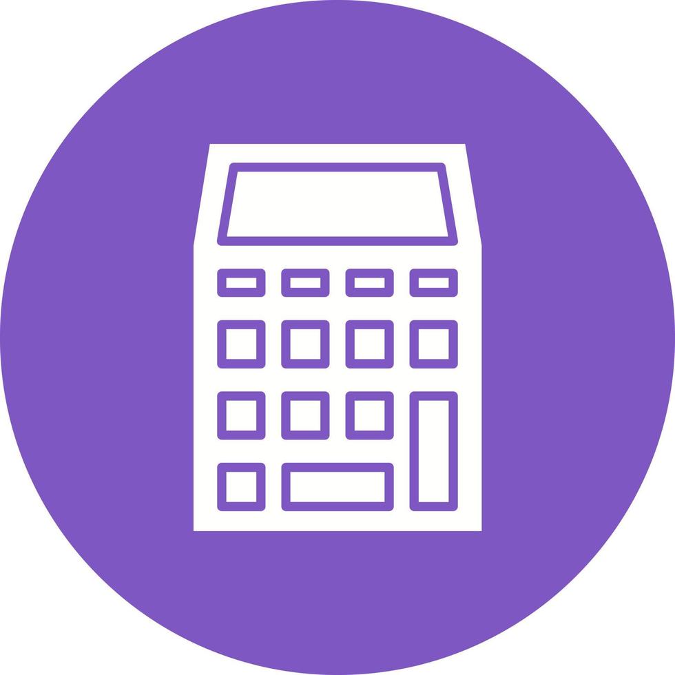Calculator Glyph Circle Background Icon vector