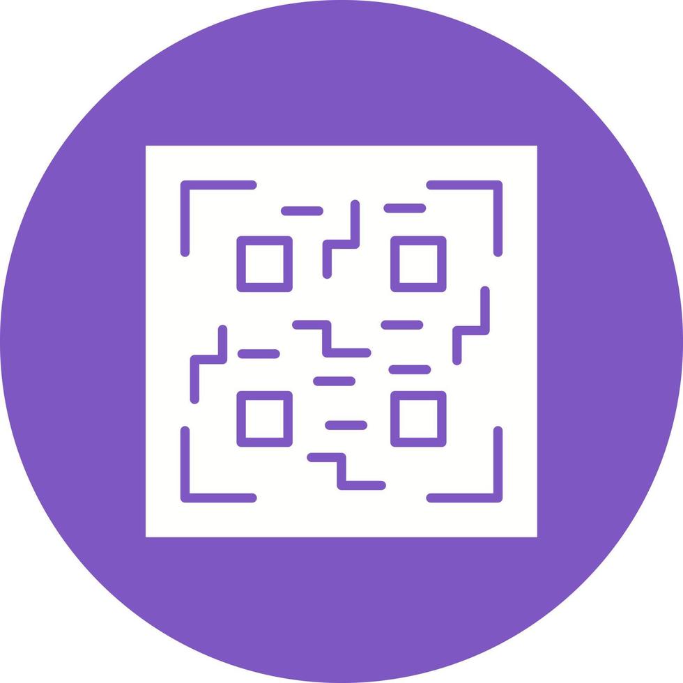 QR Code Scan Glyph Circle Background Icon vector