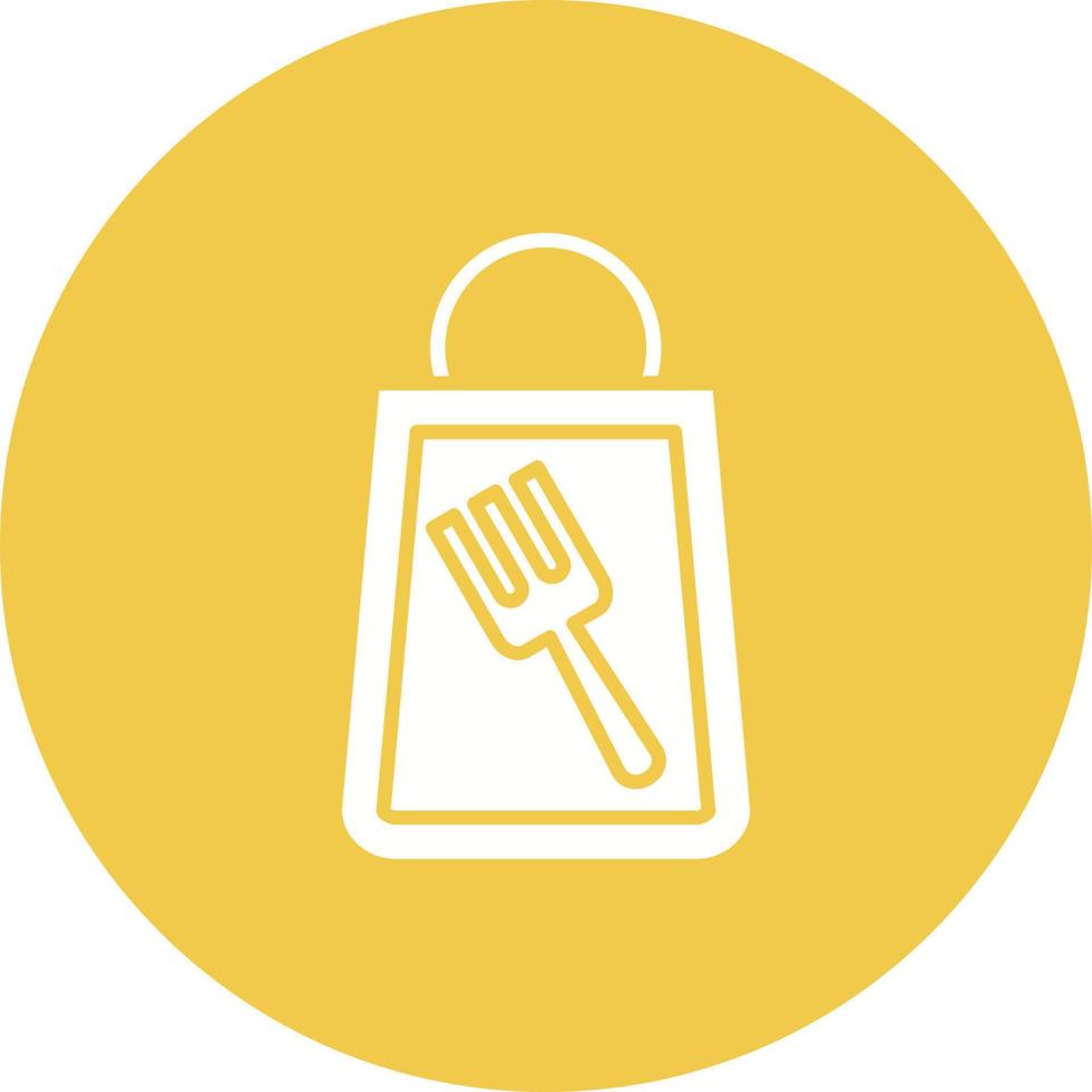 Take Away Glyph Circle Background Icon vector