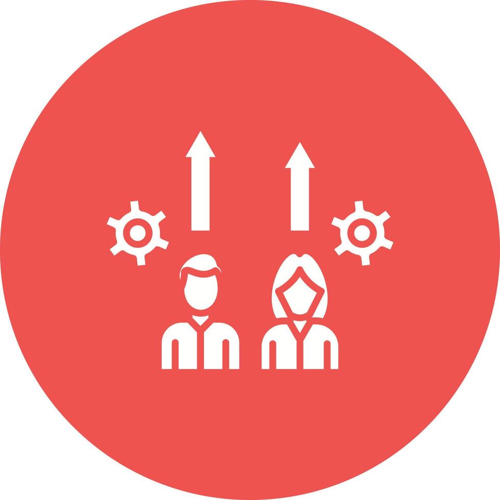 Competitive Worker Glyph Circle Background Icon vector
