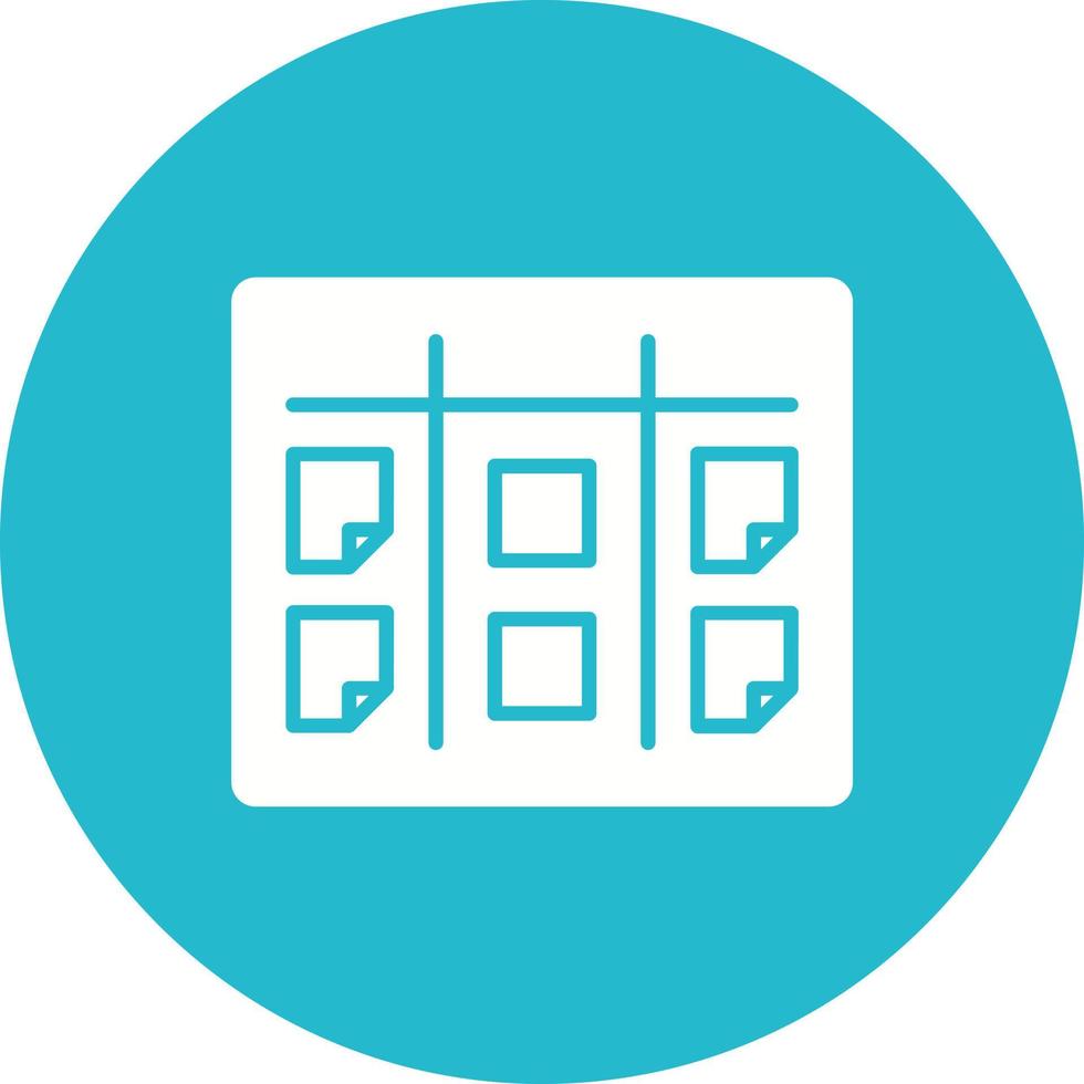 Kanban Glyph Circle Background Icon vector