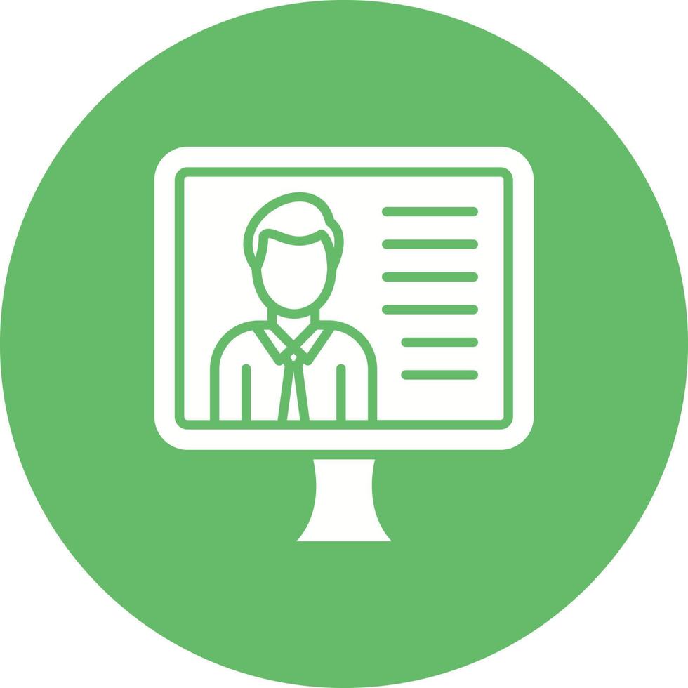 Online Lecture Glyph Circle Background Icon vector