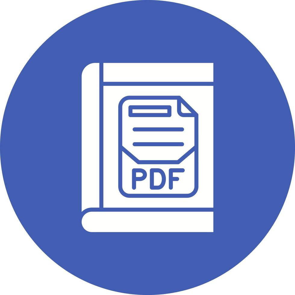 icono de fondo de círculo de glifo de pdf vector