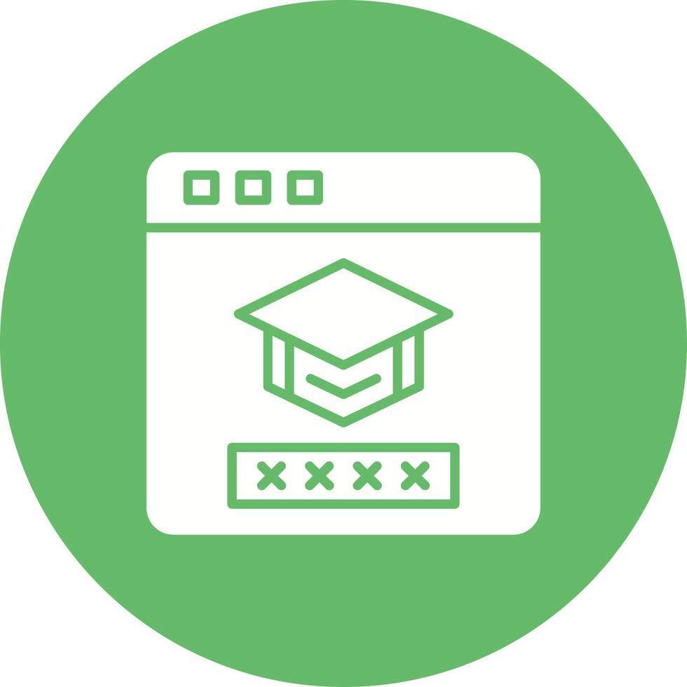 Student Log In Glyph Circle Background Icon vector