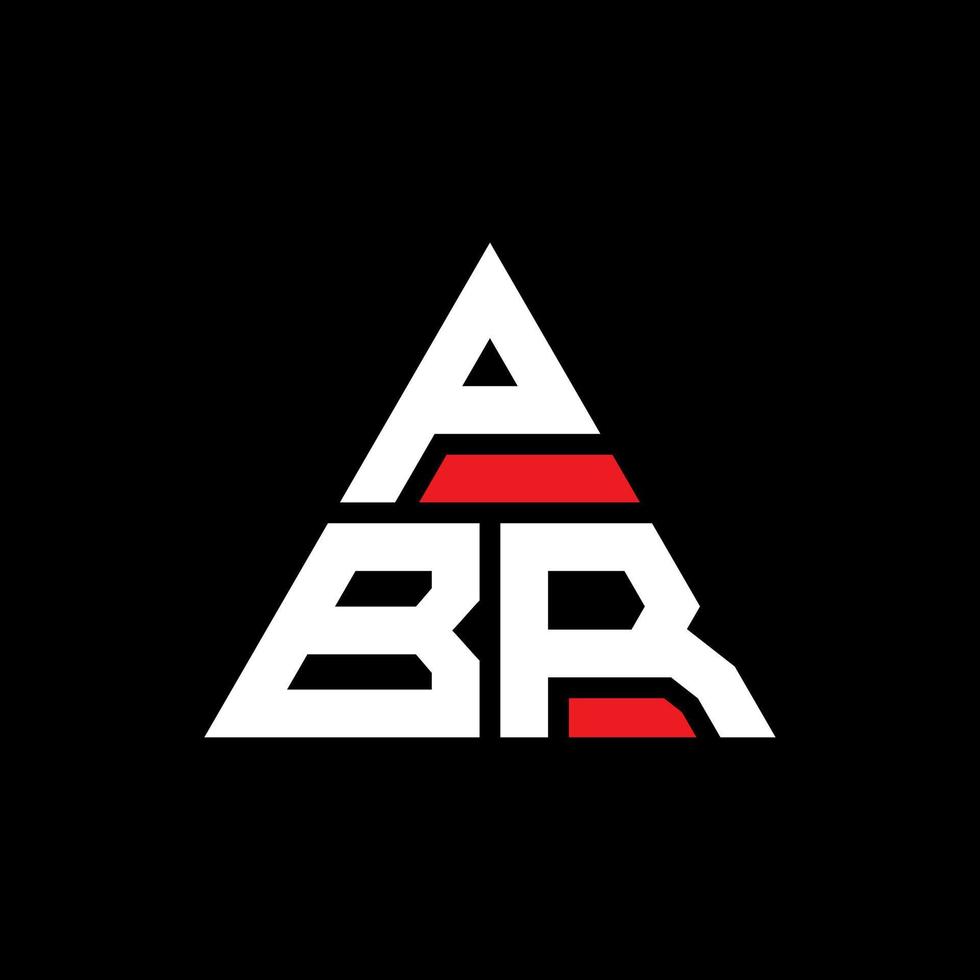 diseño de logotipo de letra de triángulo pbr con forma de triángulo. monograma de diseño de logotipo de triángulo pbr. plantilla de logotipo de vector de triángulo pbr con color rojo. logotipo triangular pbr logotipo simple, elegante y lujoso.