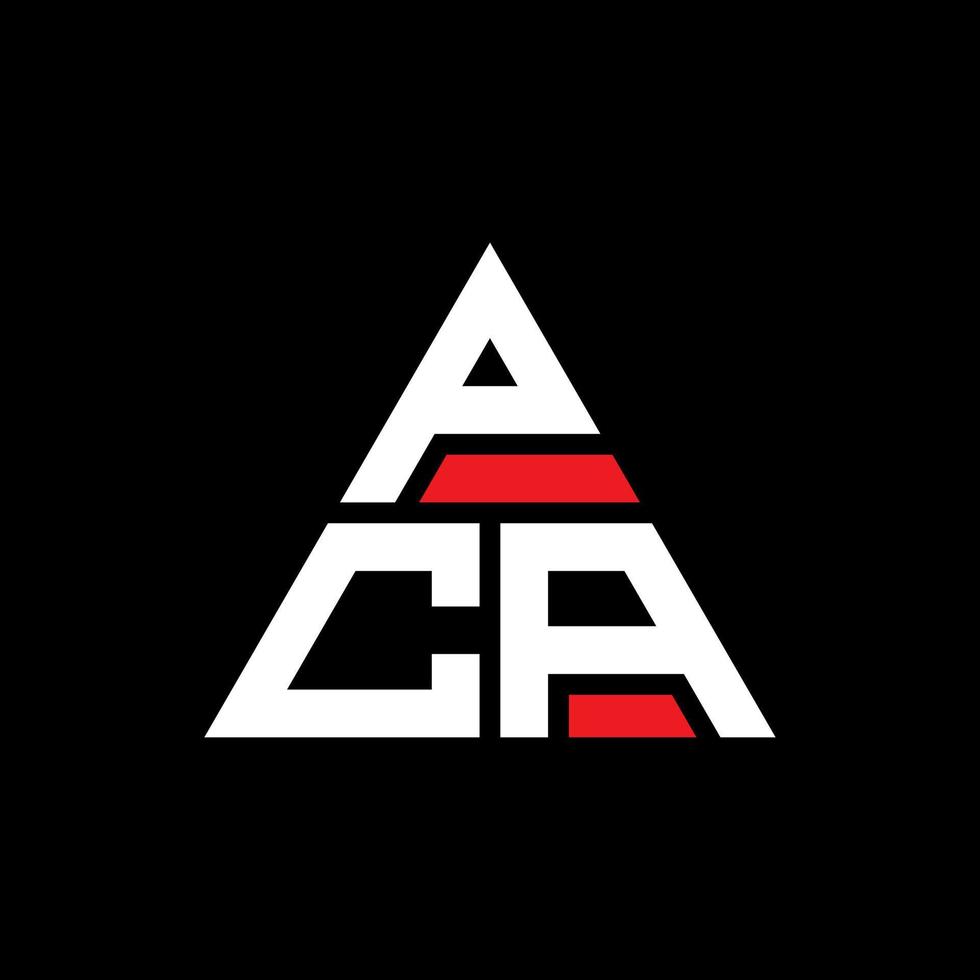 PCA triangle letter logo design with triangle shape. PCA triangle logo design monogram. PCA triangle vector logo template with red color. PCA triangular logo Simple, Elegant, and Luxurious Logo.