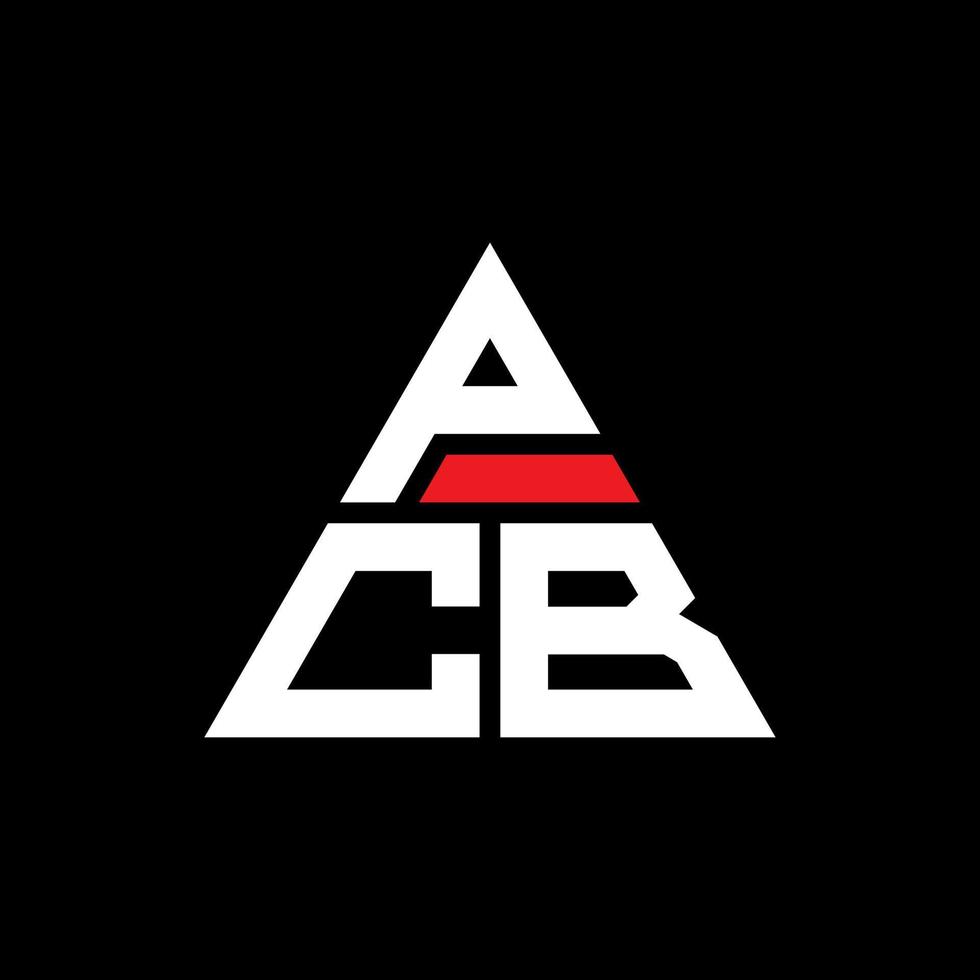 diseño de logotipo de letra de triángulo pcb con forma de triángulo. monograma de diseño de logotipo de triángulo pcb. plantilla de logotipo de vector de triángulo pcb con color rojo. logotipo triangular pcb logotipo simple, elegante y lujoso.