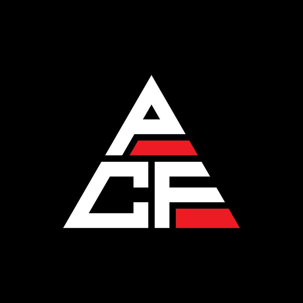 diseño de logotipo de letra de triángulo pcf con forma de triángulo. monograma de diseño de logotipo de triángulo pcf. plantilla de logotipo de vector de triángulo pcf con color rojo. logotipo triangular pcf logotipo simple, elegante y lujoso.
