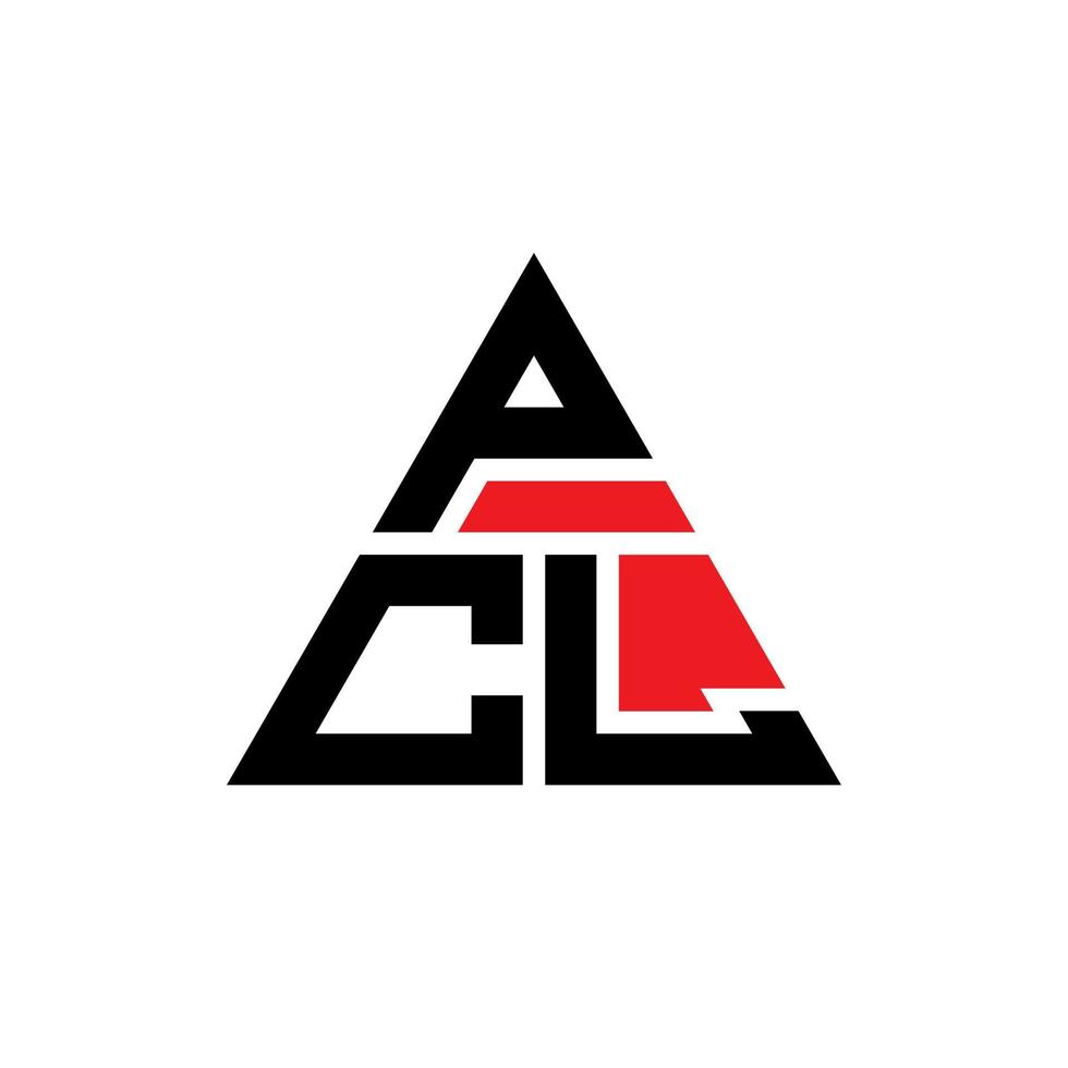 diseño de logotipo de letra de triángulo pcl con forma de triángulo. monograma de diseño de logotipo de triángulo pcl. plantilla de logotipo de vector de triángulo pcl con color rojo. logotipo triangular pcl logotipo simple, elegante y lujoso.