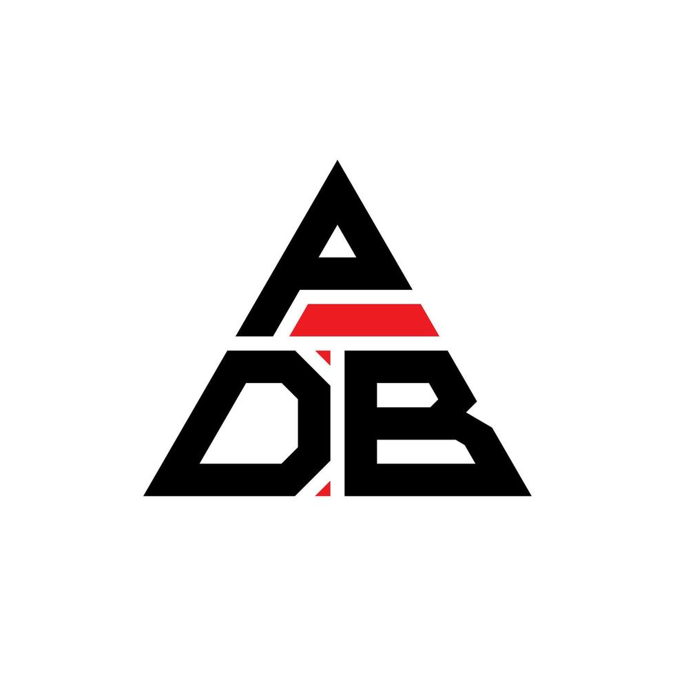 PDB triangle letter logo design with triangle shape. PDB triangle logo design monogram. PDB triangle vector logo template with red color. PDB triangular logo Simple, Elegant, and Luxurious Logo.