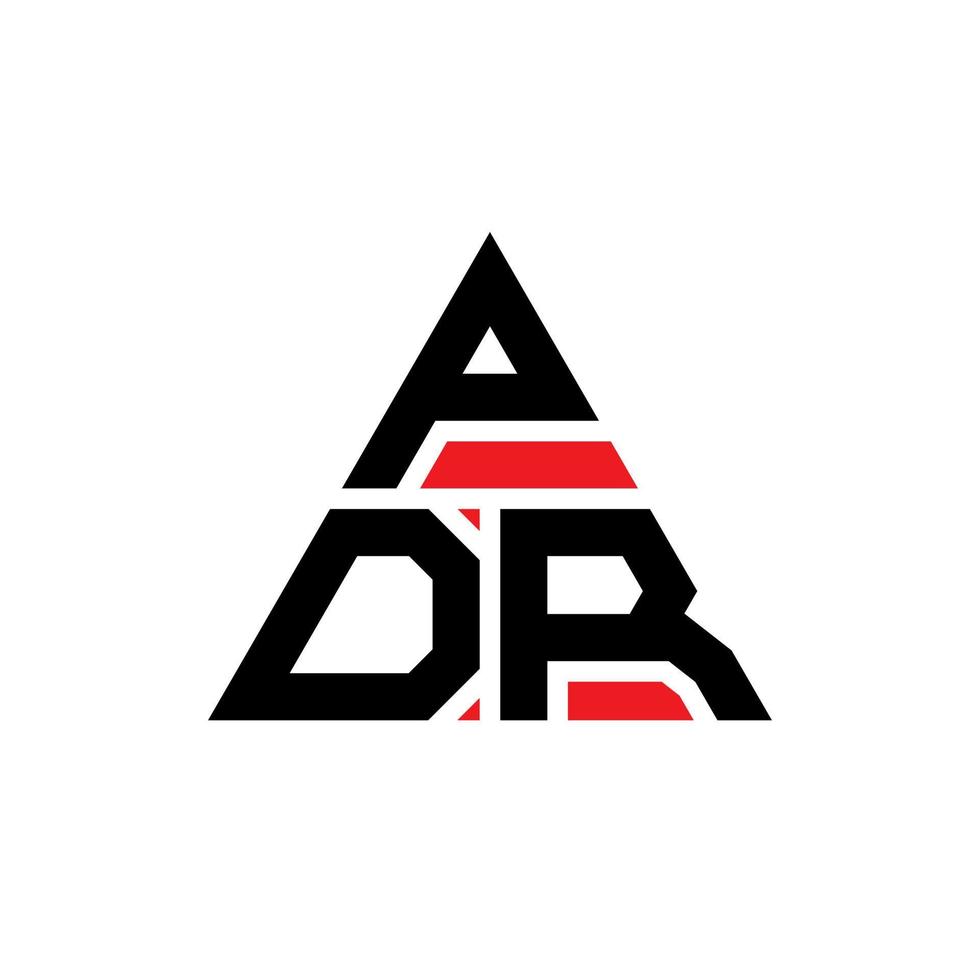 diseño de logotipo de letra de triángulo pdr con forma de triángulo. monograma de diseño de logotipo de triángulo pdr. plantilla de logotipo de vector de triángulo pdr con color rojo. logotipo triangular pdr logotipo simple, elegante y lujoso.