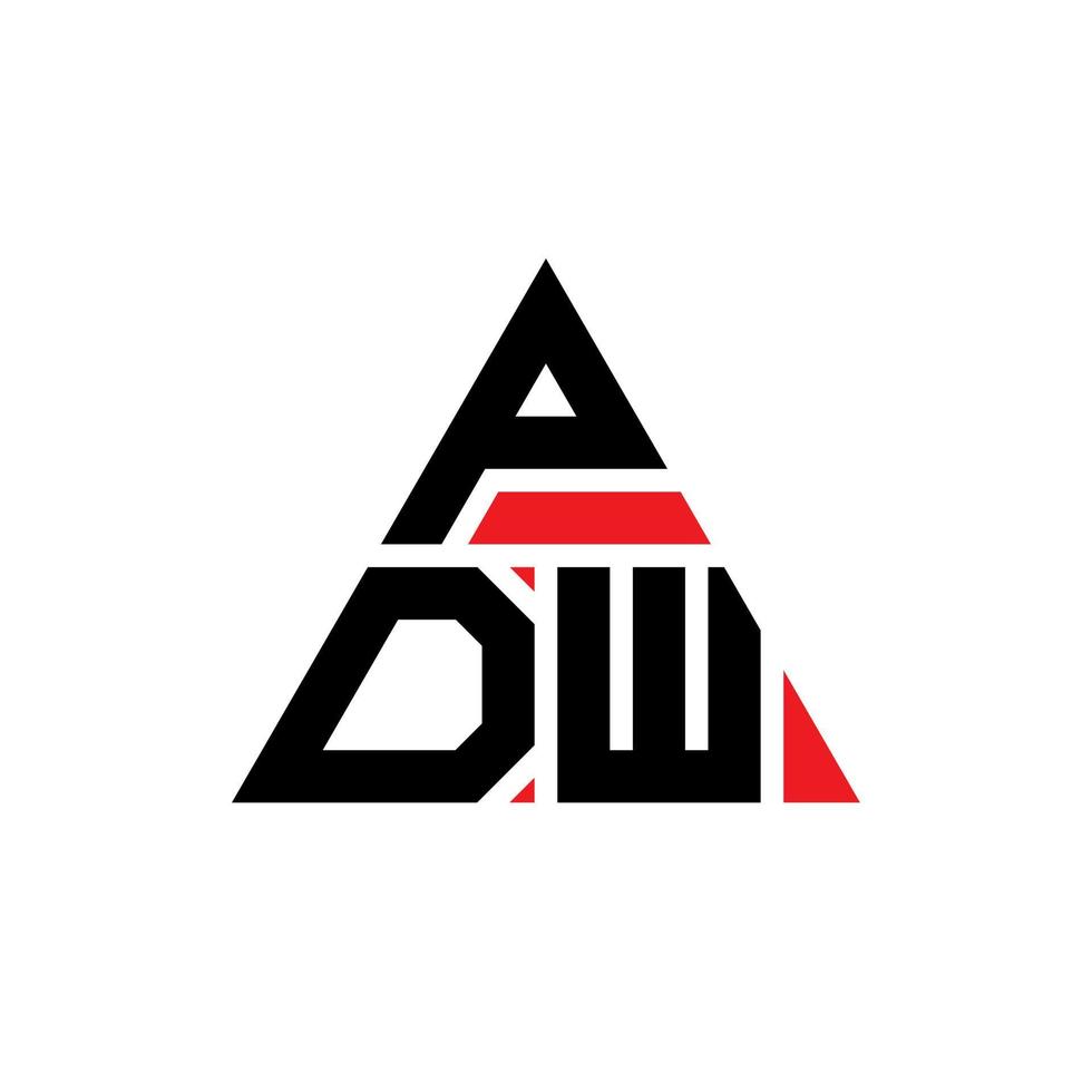 diseño de logotipo de letra de triángulo pdw con forma de triángulo. monograma de diseño de logotipo de triángulo pdw. plantilla de logotipo de vector de triángulo pdw con color rojo. logotipo triangular pdw logotipo simple, elegante y lujoso.