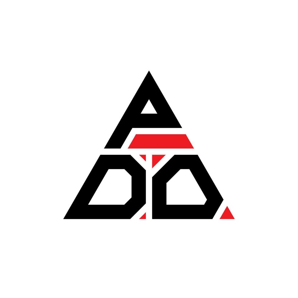 diseño de logotipo de letra triangular pdo con forma de triángulo. monograma de diseño de logotipo de triángulo pdo. plantilla de logotipo de vector de triángulo pdo con color rojo. logotipo triangular pdo logotipo simple, elegante y lujoso.