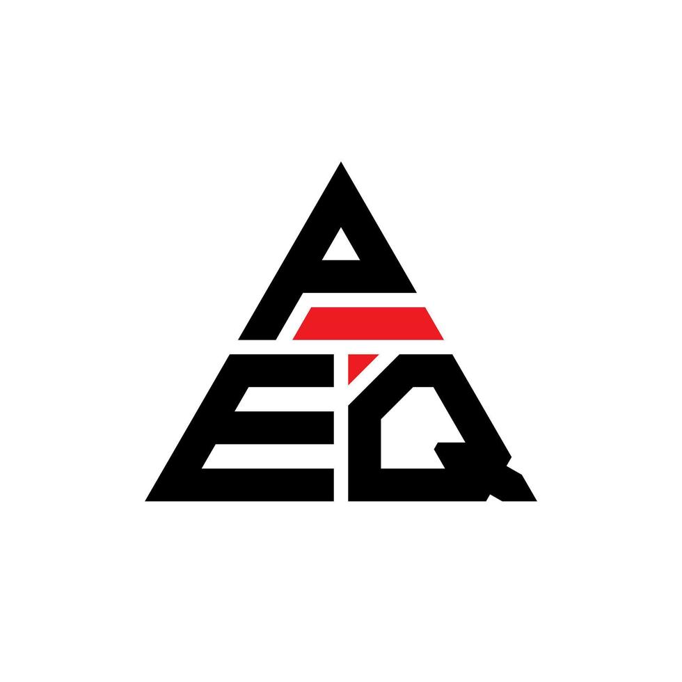 diseño de logotipo de letra triangular peq con forma de triángulo. monograma de diseño de logotipo de triángulo peq. plantilla de logotipo de vector de triángulo peq con color rojo. logo triangular peq logo simple, elegante y lujoso.
