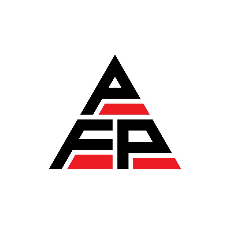 PFP triangle letter logo design with triangle shape. PFP triangle logo design monogram. PFP triangle vector logo template with red color. PFP triangular logo Simple, Elegant, and Luxurious Logo.