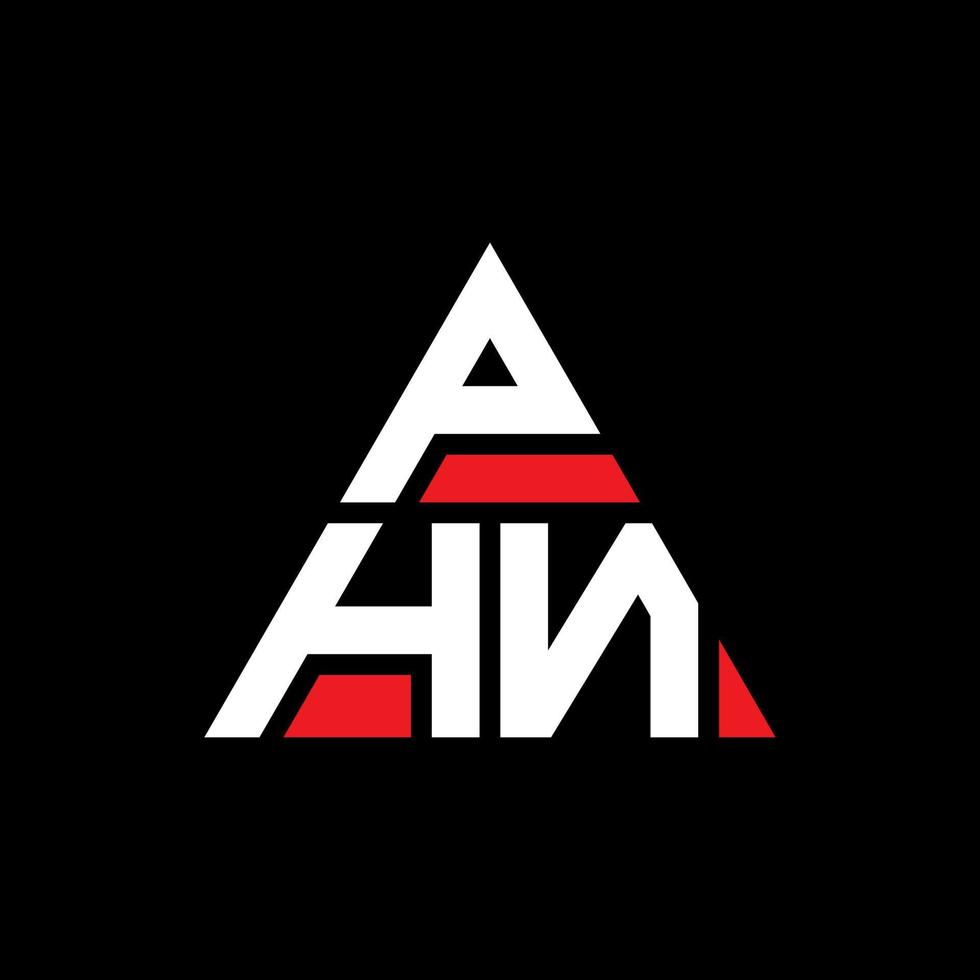 PHN triangle letter logo design with triangle shape. PHN triangle logo design monogram. PHN triangle vector logo template with red color. PHN triangular logo Simple, Elegant, and Luxurious Logo.