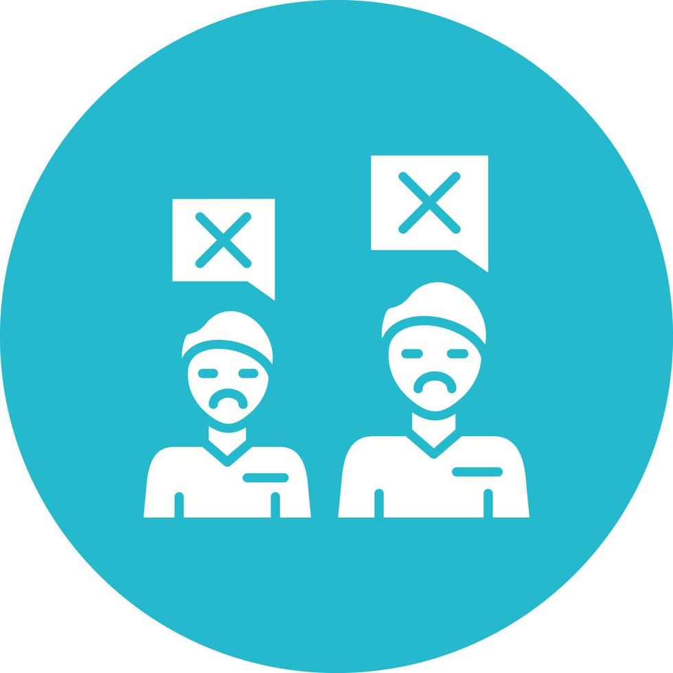 People Disagree Glyph Circle Background Icon vector
