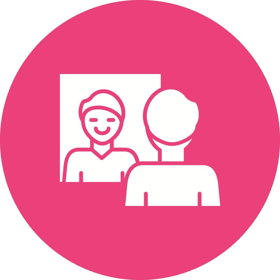 Self Awareness Glyph Circle Background Icon vector
