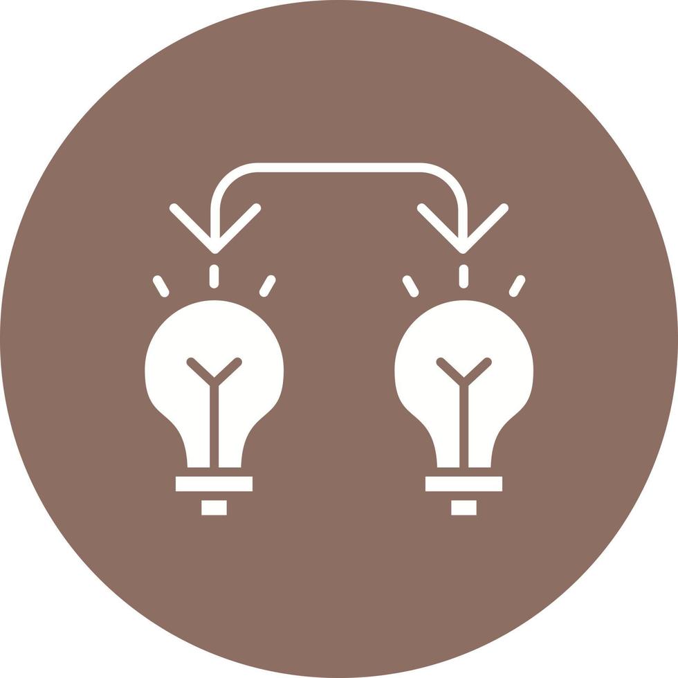 Exchange Ideas Glyph Circle Background Icon vector