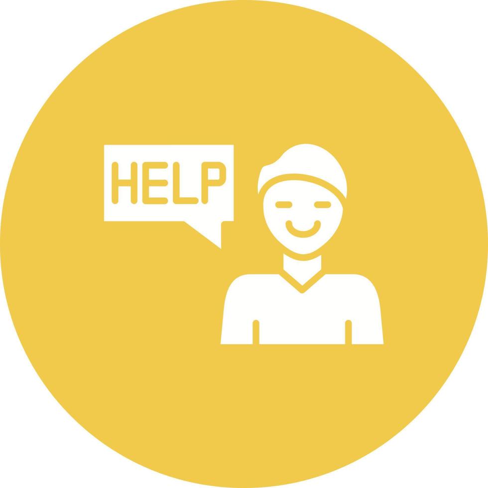 Ask For Help Glyph Circle Background Icon vector