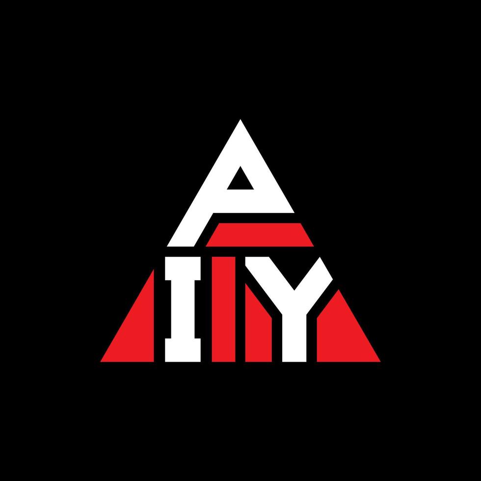 PIY triangle letter logo design with triangle shape. PIY triangle logo design monogram. PIY triangle vector logo template with red color. PIY triangular logo Simple, Elegant, and Luxurious Logo.