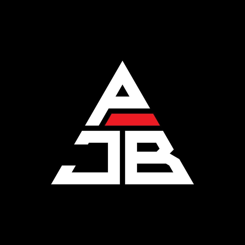 Diseño de logotipo de letra triangular pjb con forma de triángulo. monograma de diseño del logotipo del triángulo pjb. plantilla de logotipo de vector de triángulo pjb con color rojo. logotipo triangular pjb logotipo simple, elegante y lujoso.