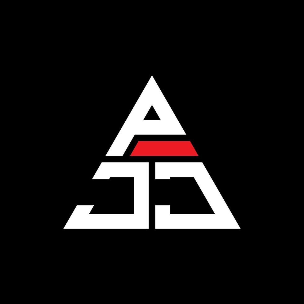 diseño de logotipo de letra triangular pjj con forma de triángulo. monograma de diseño del logotipo del triángulo pjj. plantilla de logotipo de vector de triángulo pjj con color rojo. logotipo triangular pjj logotipo simple, elegante y lujoso.