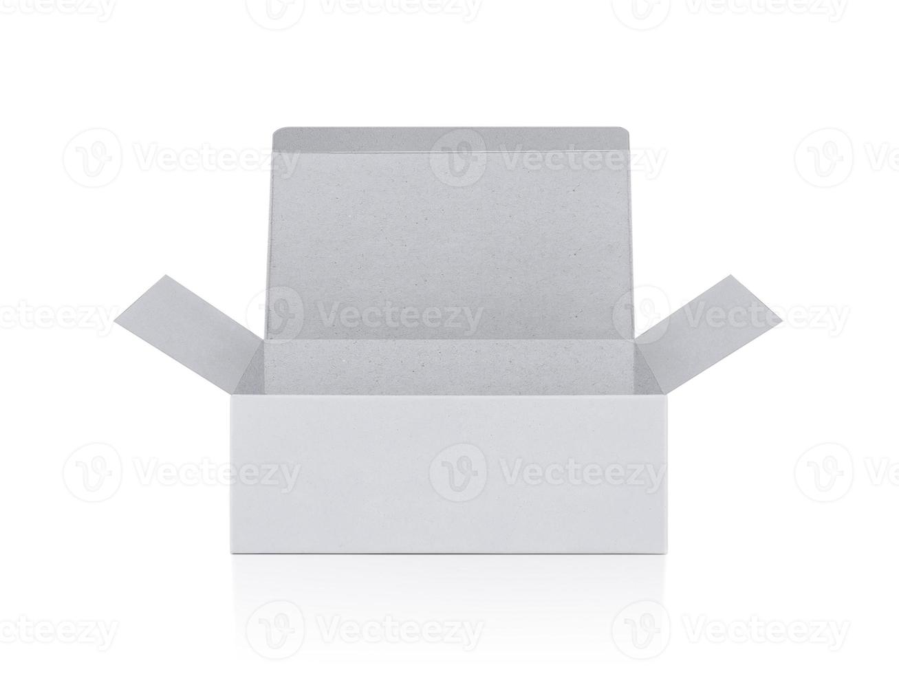 blank packaging boxes - open mockup, isolated on white background photo