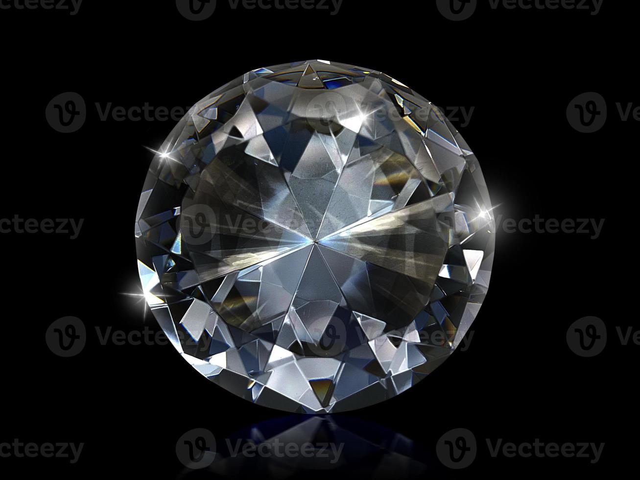 Dazzling diamond on black background photo