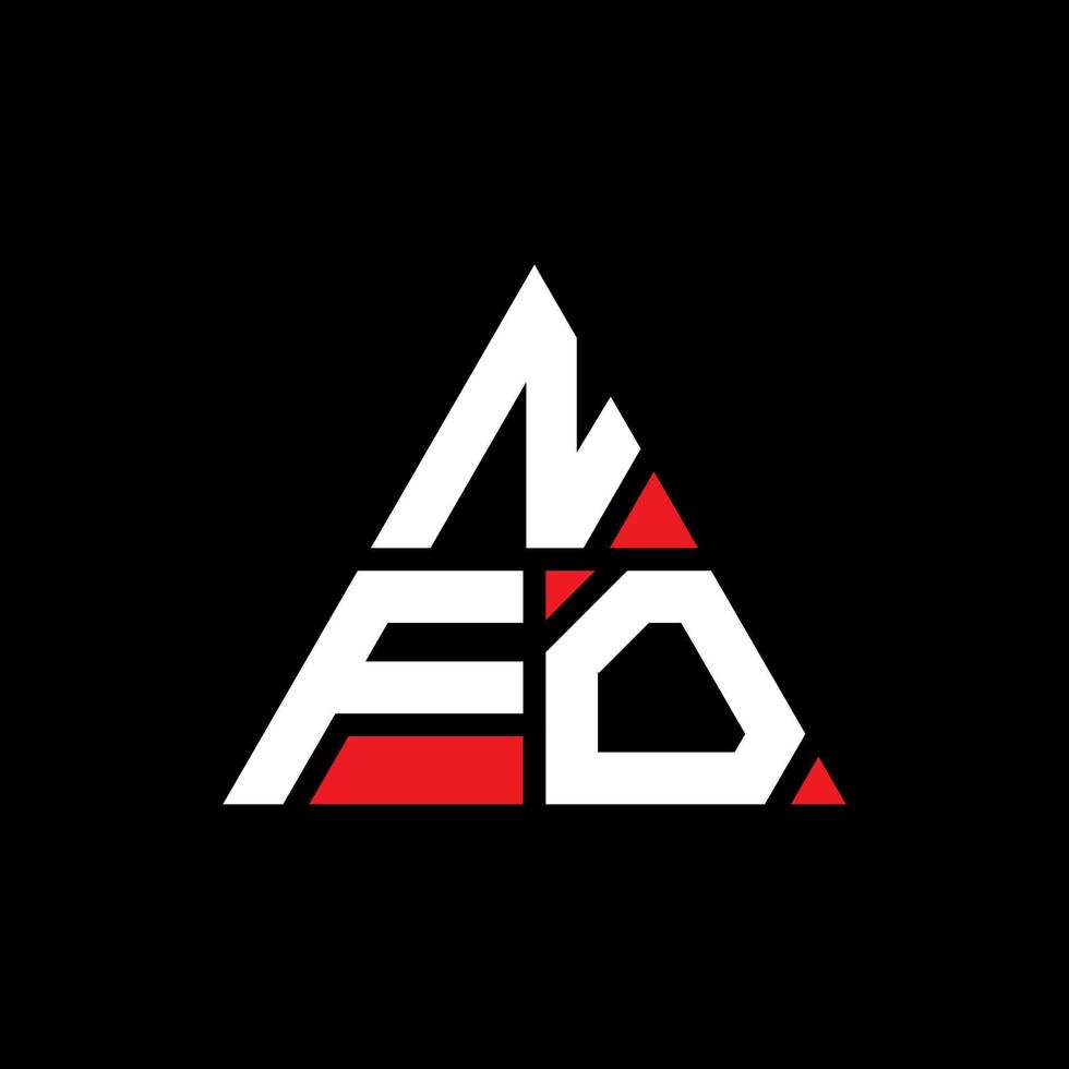 NFO triangle letter logo design with triangle shape. NFO triangle logo design monogram. NFO triangle vector logo template with red color. NFO triangular logo Simple, Elegant, and Luxurious Logo.