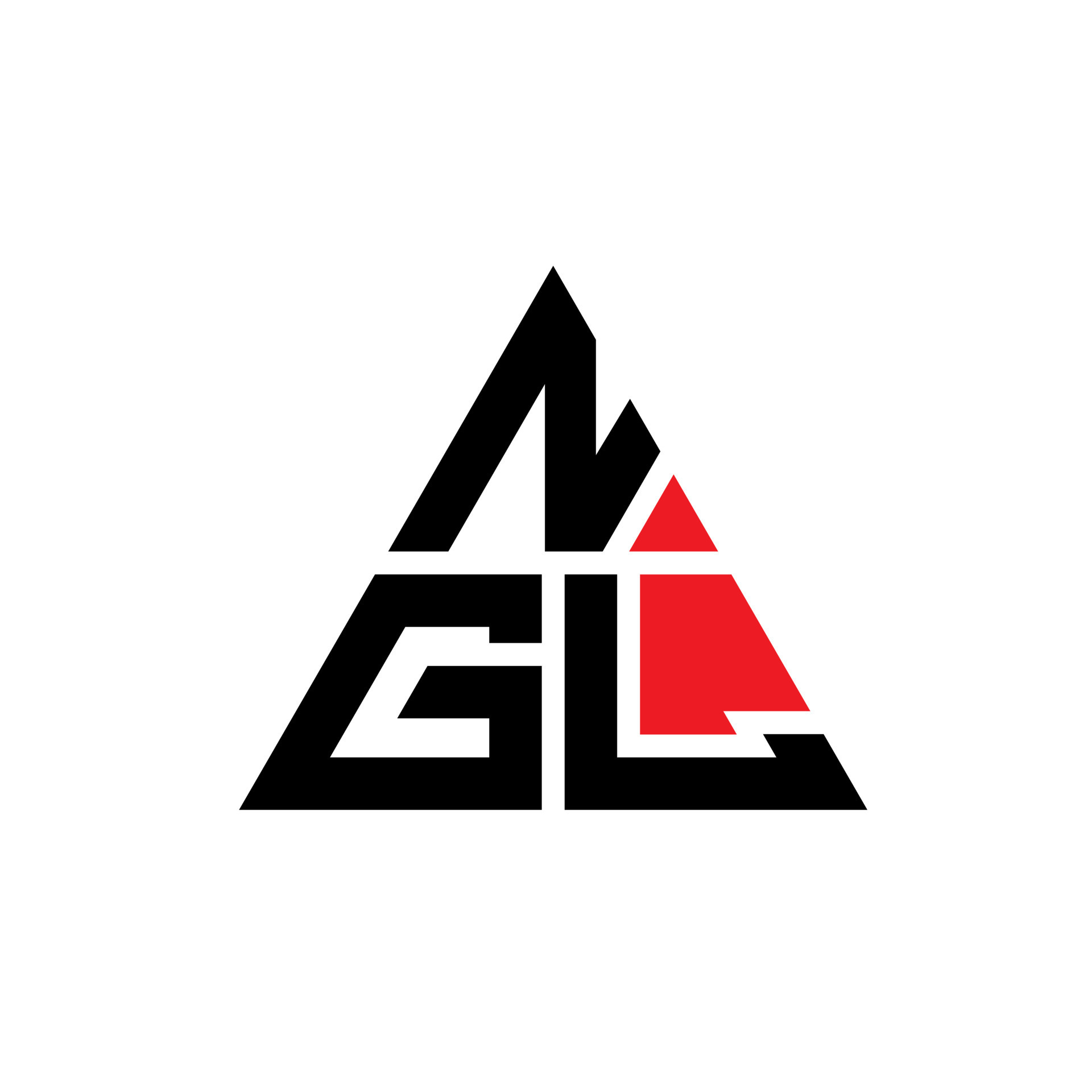 diseño de logotipo de letra triangular ngl con forma de triángulo