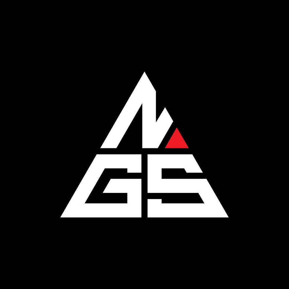 NGS triangle letter logo design with triangle shape. NGS triangle logo design monogram. NGS triangle vector logo template with red color. NGS triangular logo Simple, Elegant, and Luxurious Logo.