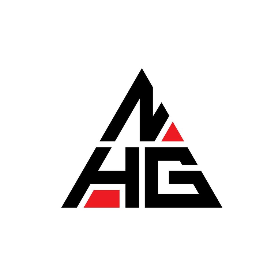 diseño de logotipo de letra triangular nhg con forma de triángulo. monograma de diseño de logotipo de triángulo nhg. plantilla de logotipo de vector de triángulo nhg con color rojo. logotipo triangular nhg logotipo simple, elegante y lujoso.